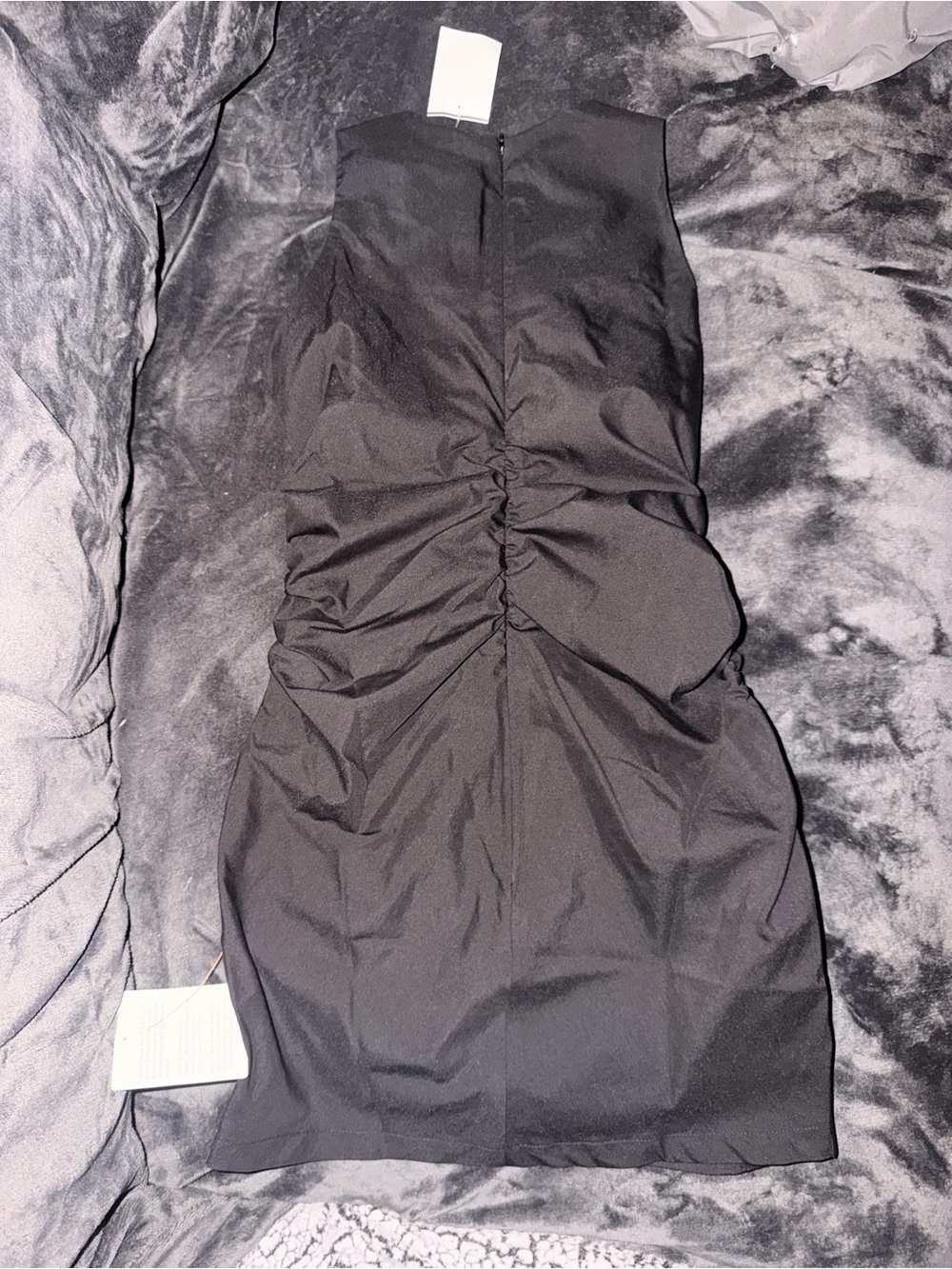 ASOS design SIZE XS -Black Ruched Bodycon Dress - Women's Elegant Cocktail Dress